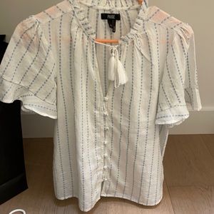 Paige blue and white blouse